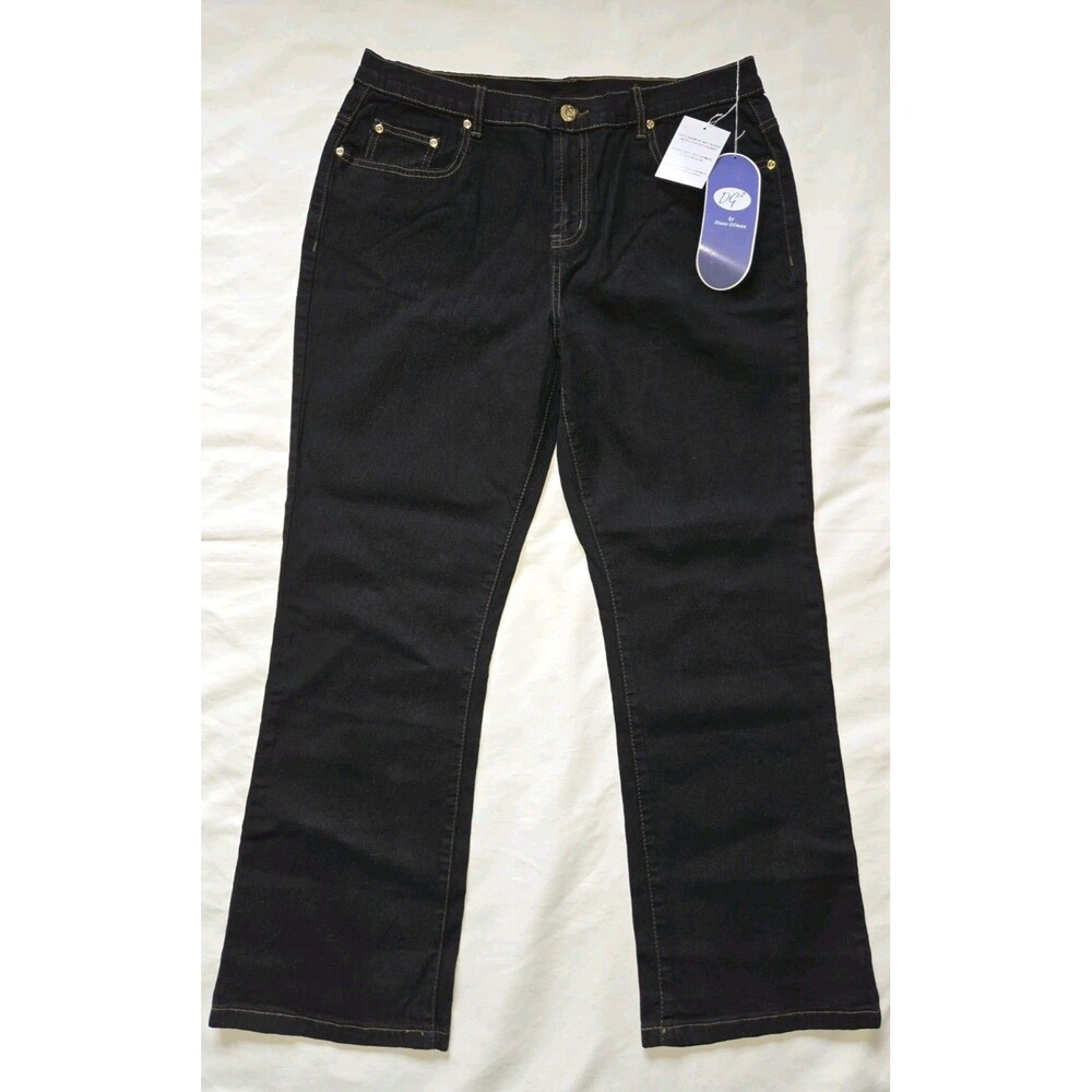 DG2 by Diane Gilman | Size 12P | Jeans Virtual Stretch Denim Straight-Leg Black